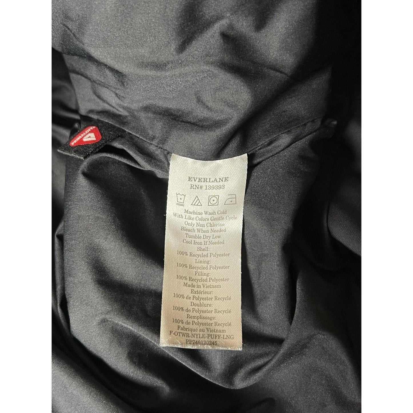 Everlane Jacket Womens XS Black ReNew Long Puffer Hooded Insulated Pockets