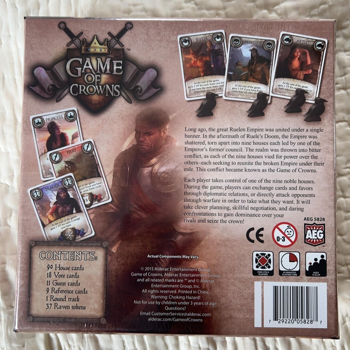 Alderac Entertainment Group Game Of Crowns Strategy Board Game 2015 New Sealed