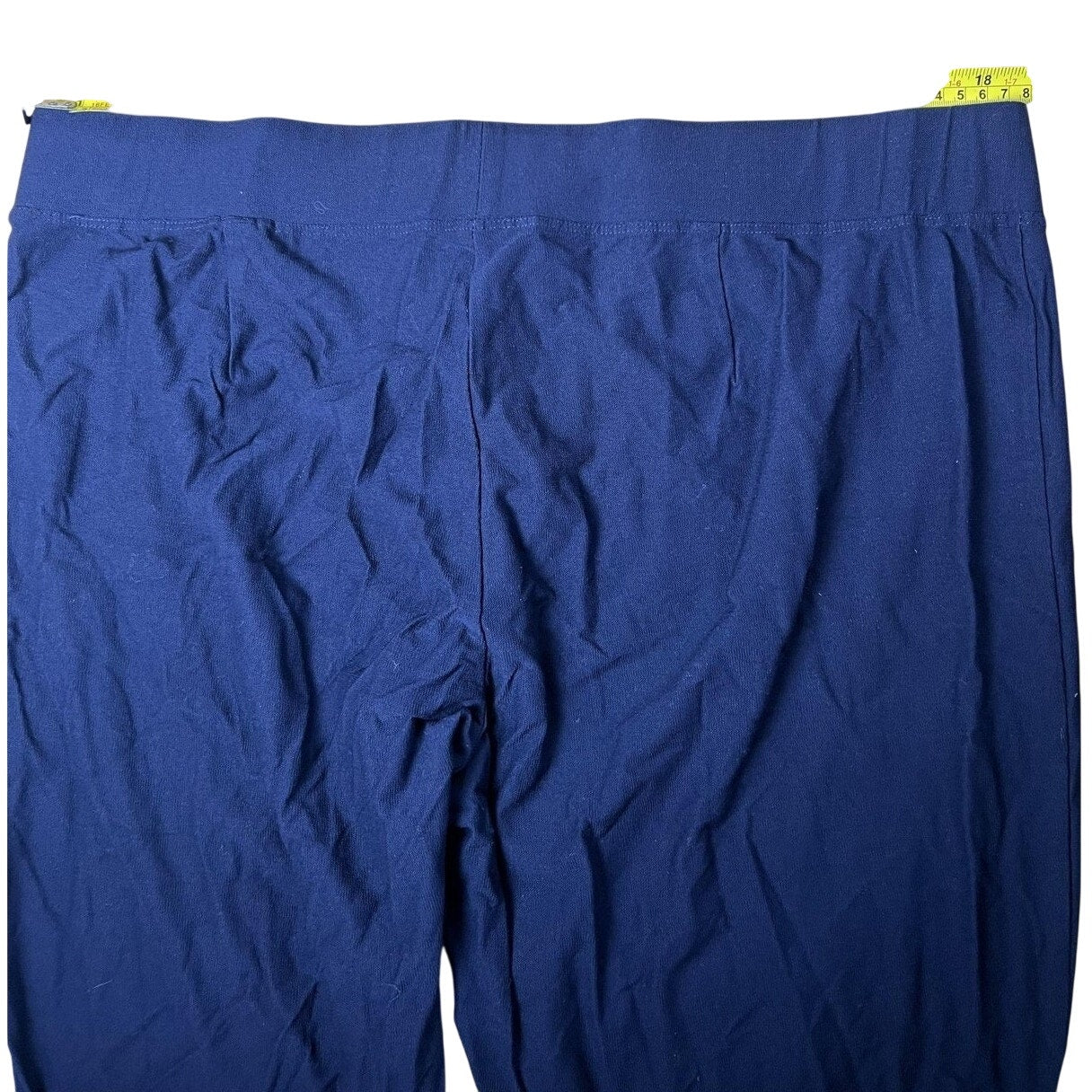 Eileen Fisher Pants Womens XL Blue Cropped Crepe Pull On Stretch Slim Fit