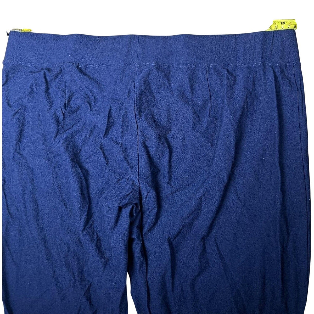 Eileen Fisher Pants Womens XL Blue Cropped Crepe Pull On Stretch Slim Fit