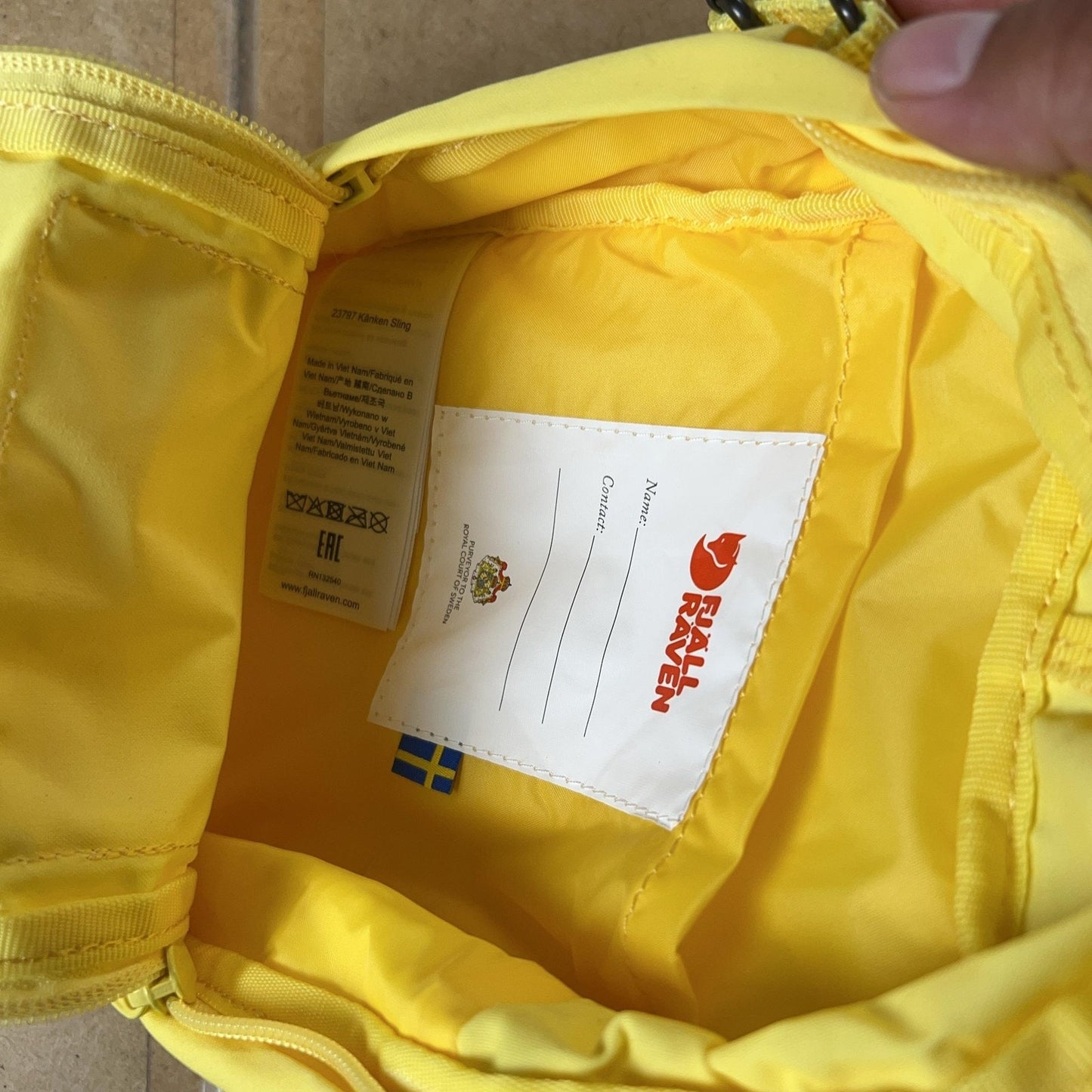 Fjallraven Crossbody Bag Unisex Mini Yellow Sling Adjustable Lined Polyester