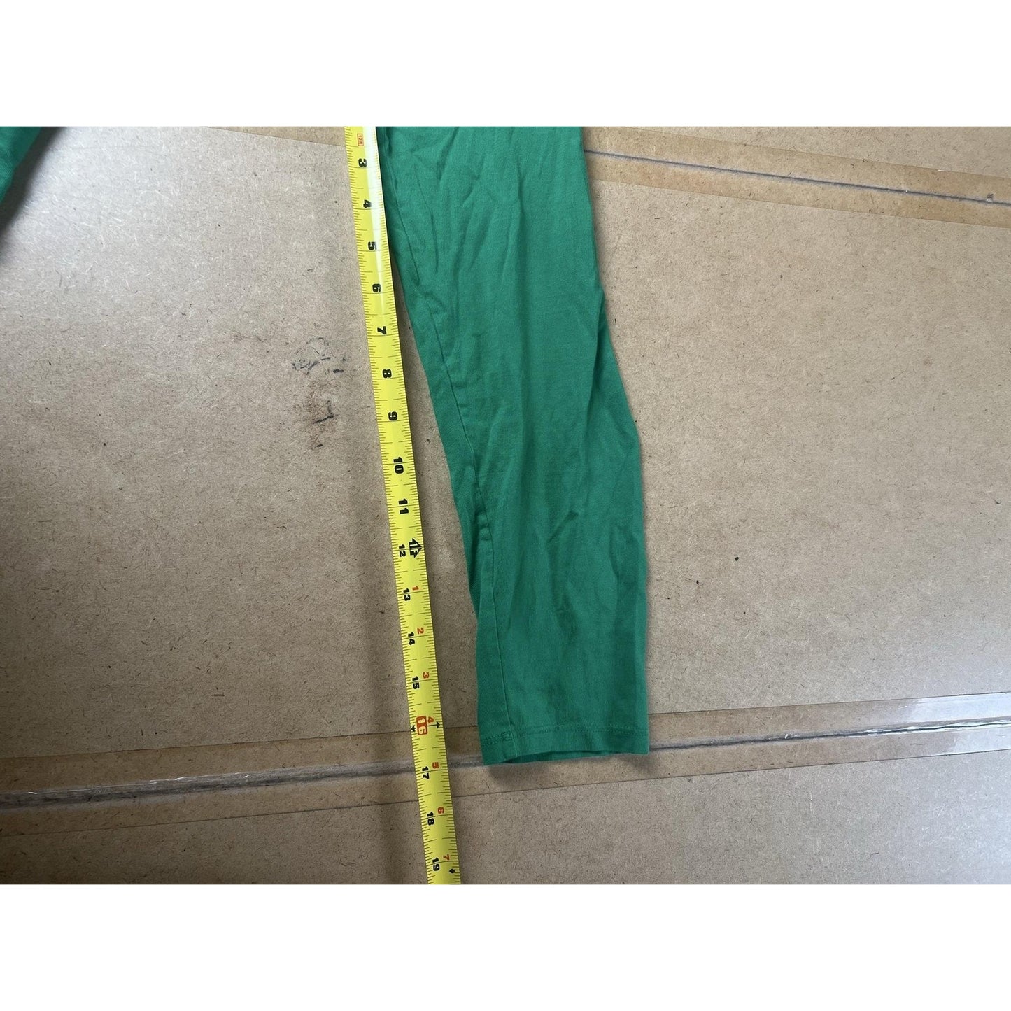 Lands' End T-Shirt Womens 1X Green V-Neck Long Sleeve 100% Cotton Relaxed
