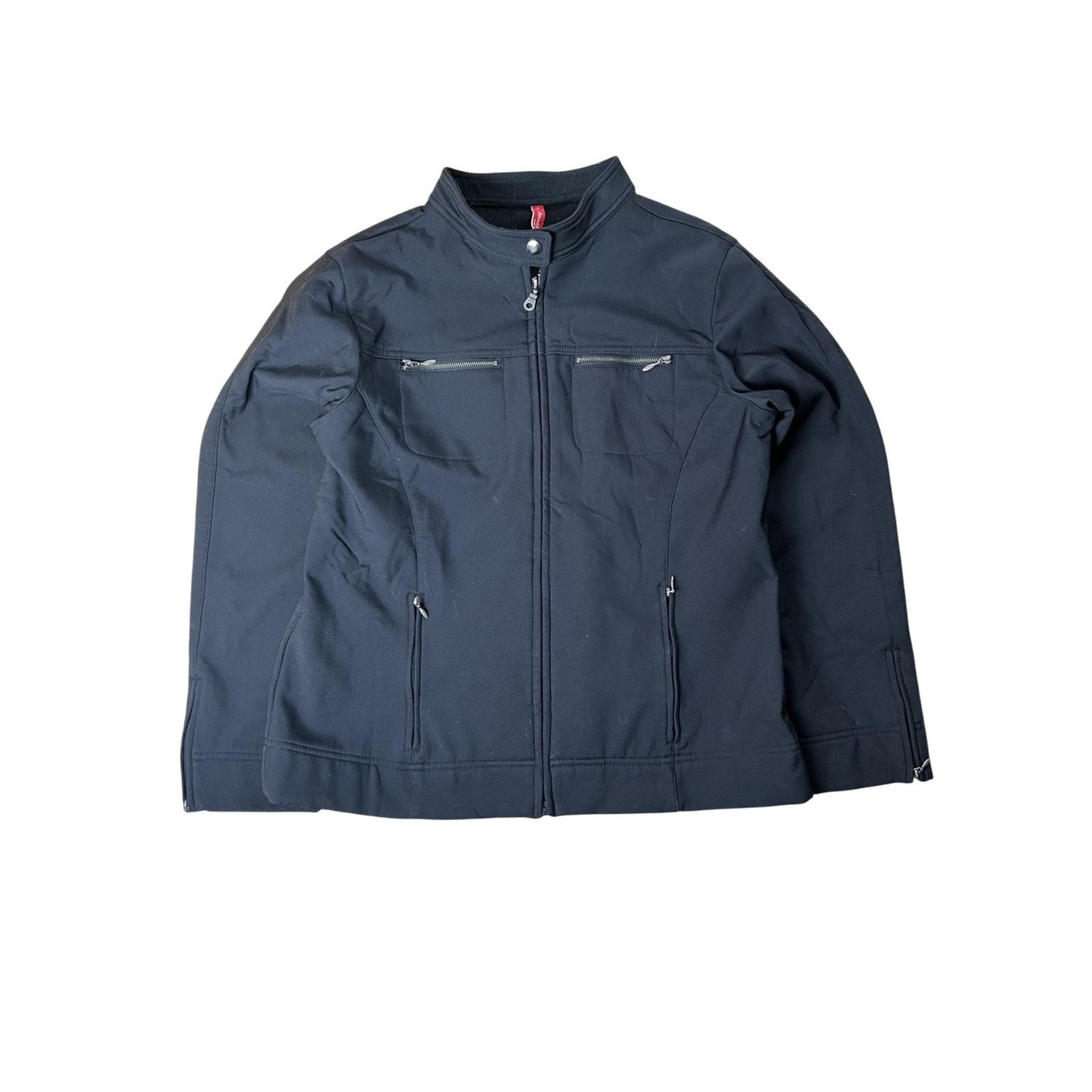 Hanna Andersson Jacket Girls 16 Black Softshell Lined Full Zip Pockets