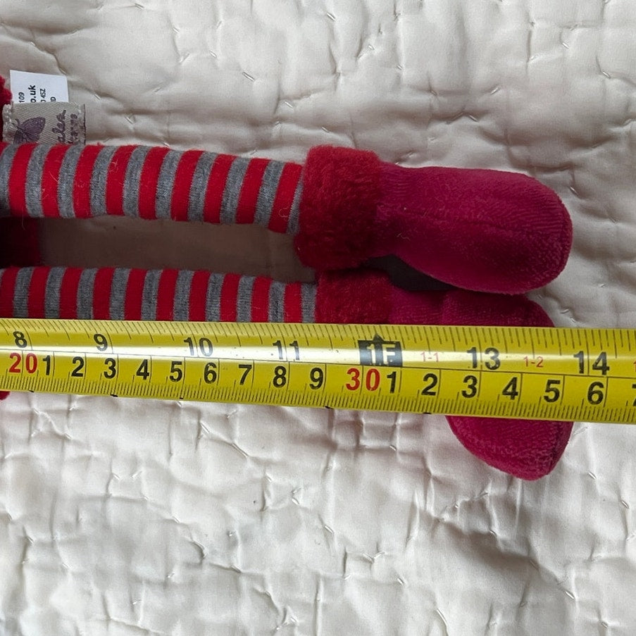 Ragtales Dolls "14" To Pigtails Wearing Yellow and Red Stripes