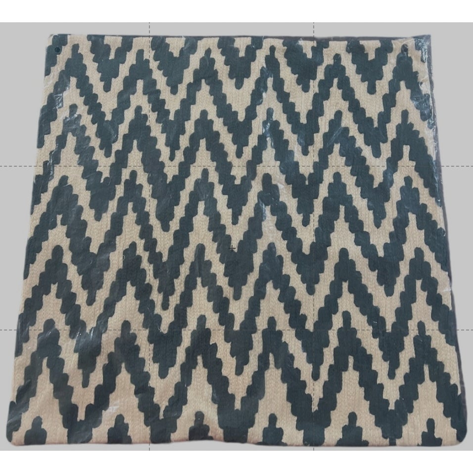 West Elm Green Organic Chevron Grey Patterned Pillow Cover