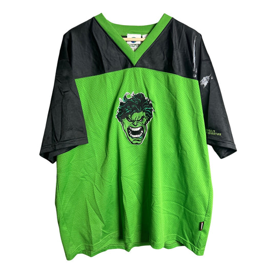 Vintage Hulk Universal Studios Green Football Jersey Size Large #62 *minor stains*