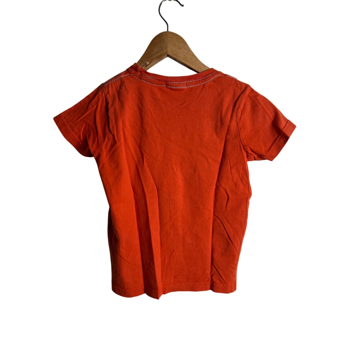 Mini Boden Orange T-shirt With Electric Eel Appliqué Design Youth 5-6