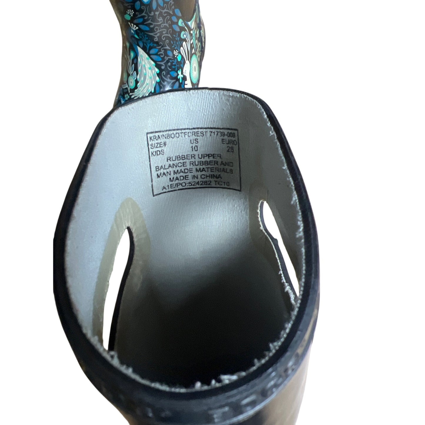 BOGS Classic High Blue Floral Boot Size Kids 10 Warm Rain Waterproof