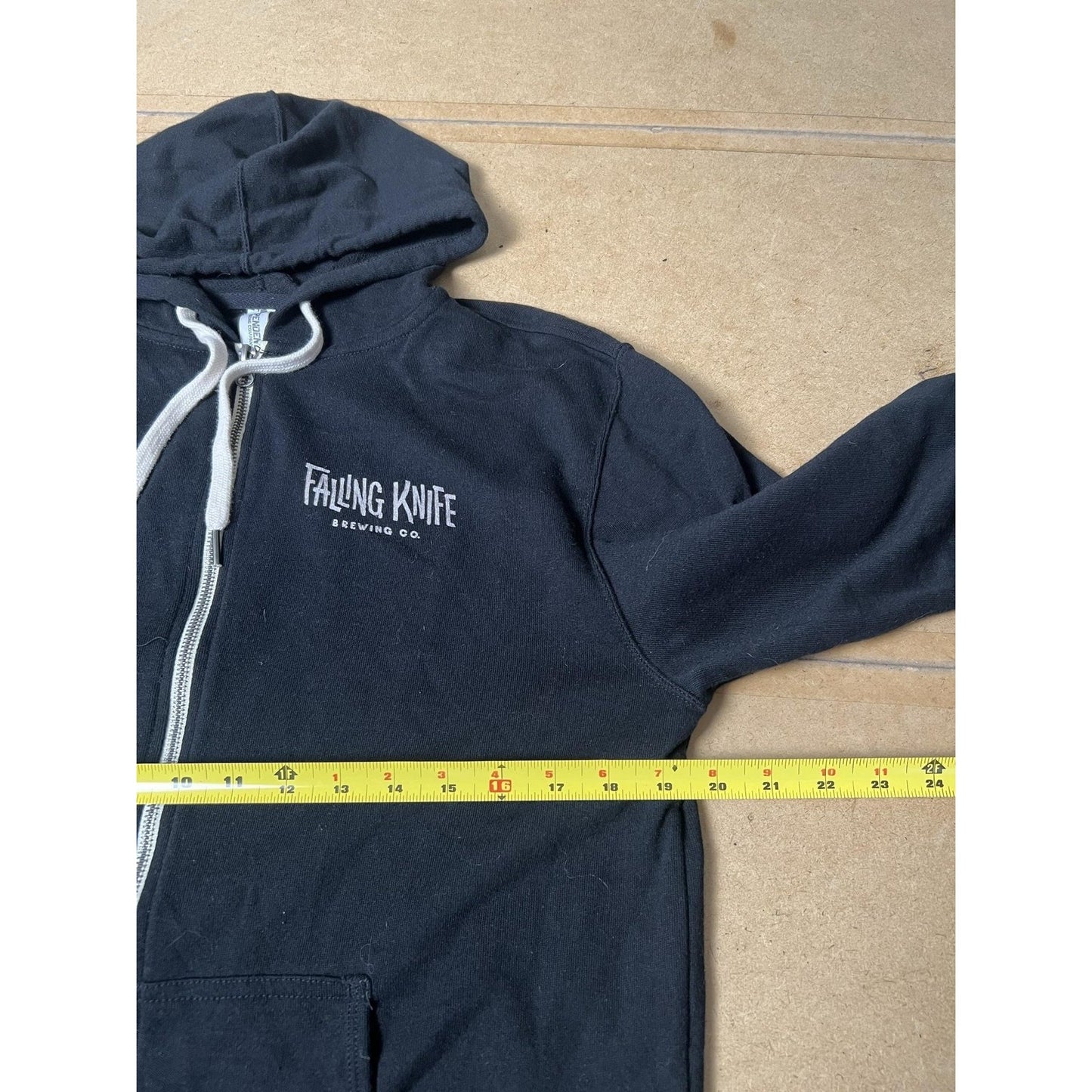 Independent Trading Company Sweater Mens M Black Full Zip Hooded Logo Casual