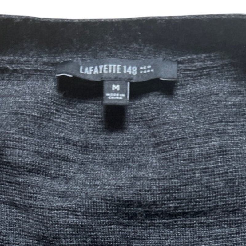 Lafayette 148 Women Black Button-Up Cardigan Size M