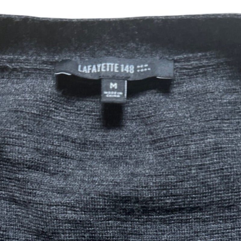 Lafayette 148 Women Black Button-Up Cardigan Size M
