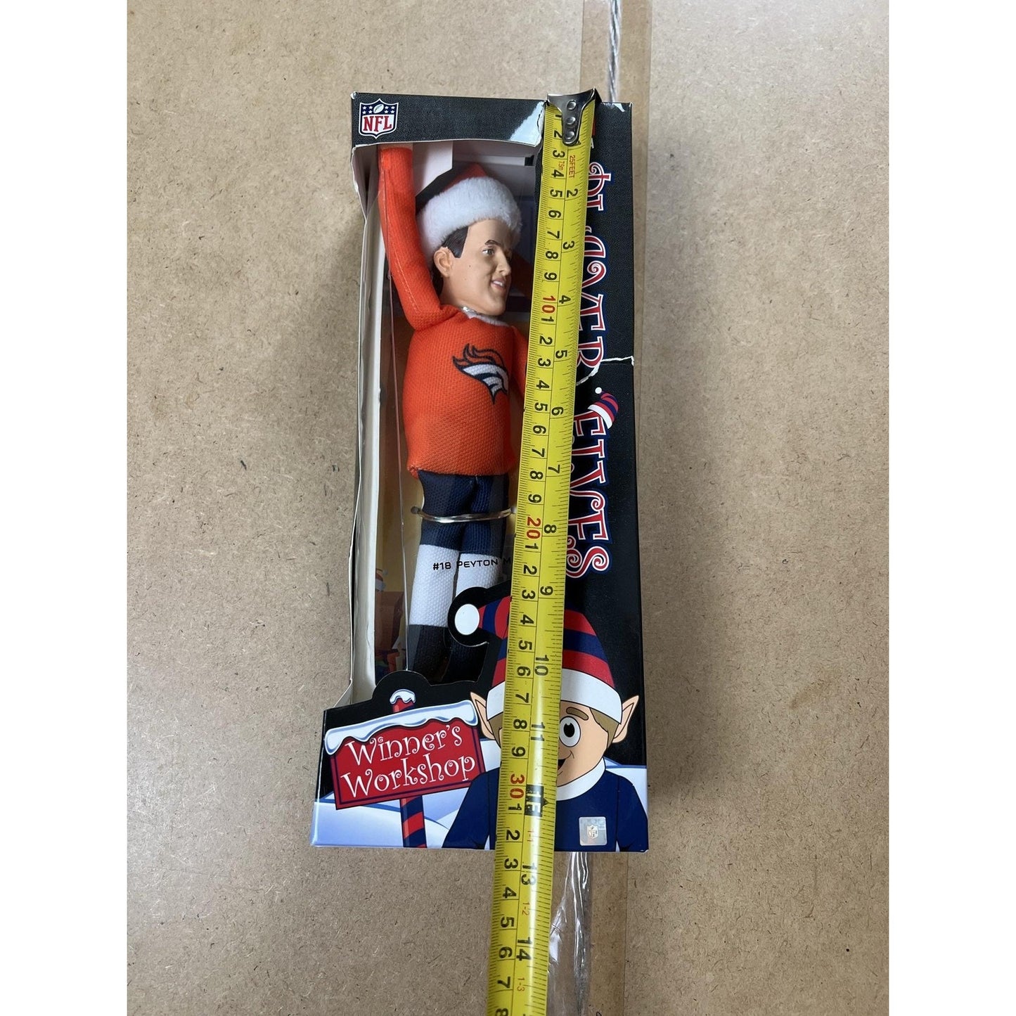 NFL Peyton Manning Ornament Single Dangle Christmas Orange Broncos Player Elves