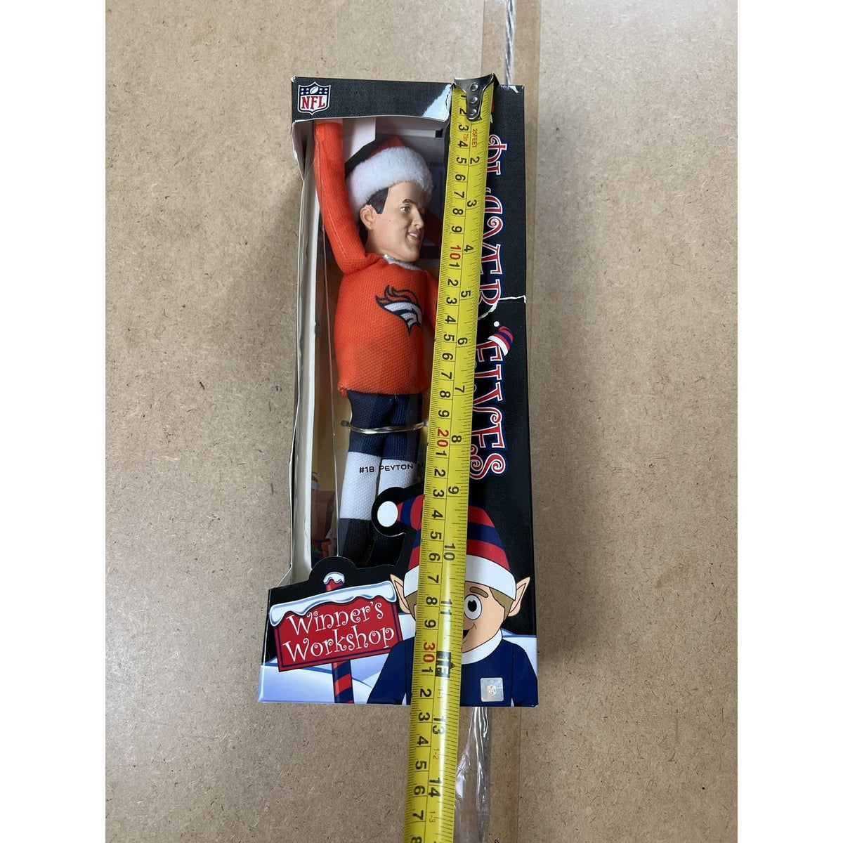 NFL Peyton Manning Ornament Single Dangle Christmas Orange Broncos Player Elves