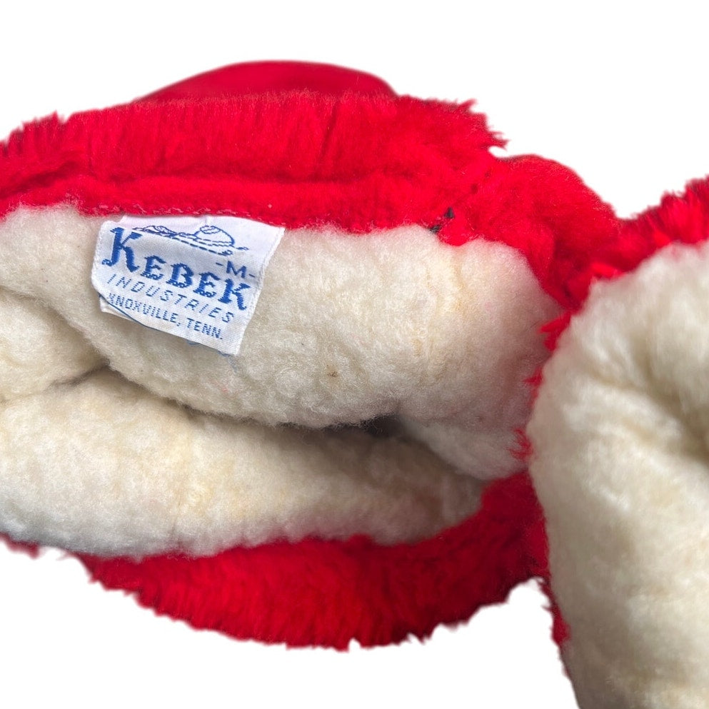 Vintage Kebek Industries Size Medium Red & White Fleece Mitten