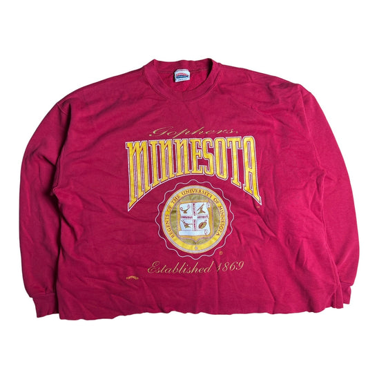 Vintage University Of Minnesota Gopher Red Crewneck Size XL