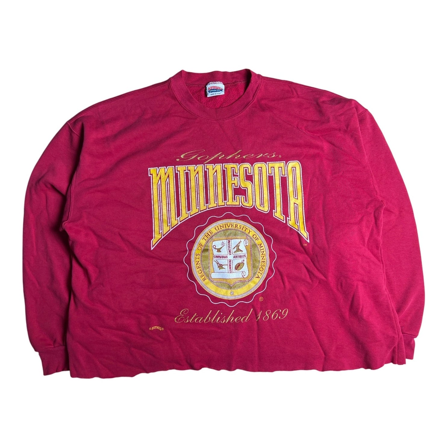 Vintage University Of Minnesota Gopher Red Crewneck Sweatshirt Size XL