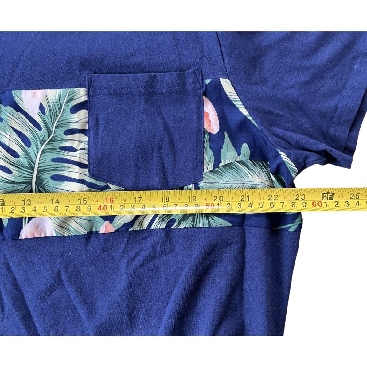 PatPat Shirt Womens 2XL Blue Colorblock Pocket Short Sleeve Casual Basic
