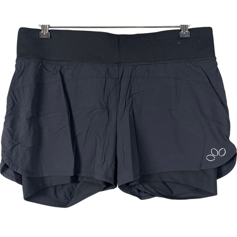 REI Women's Size Large Nylon Black Shorts Running Zip Pocket Athletic