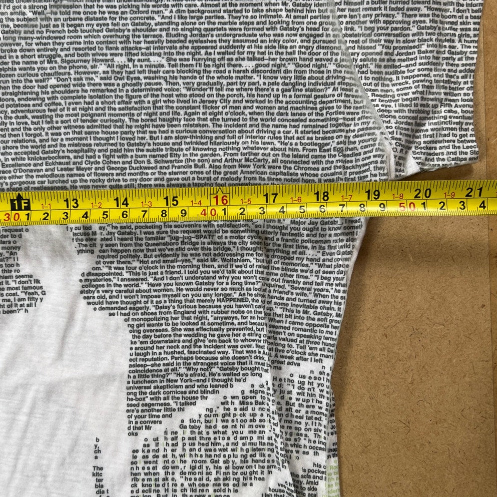 Double Sided Lithograph T-Shirt The Great Gatsby by F Scott Fitzgerald Size XL