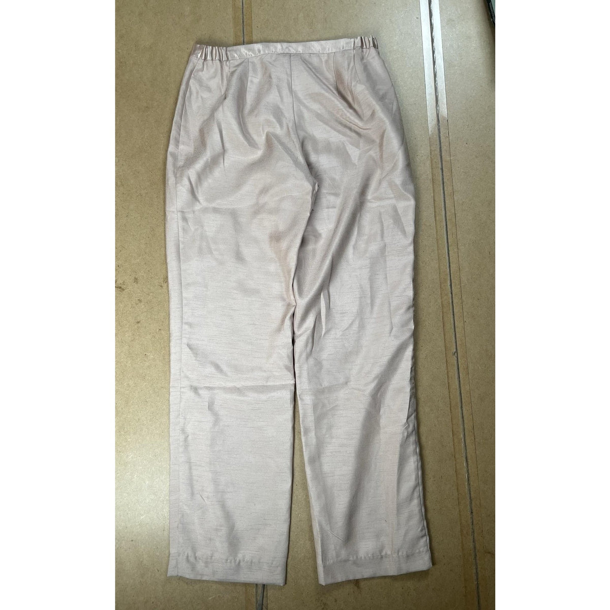 Midnight Velvet Pants Womens 10 Pink Satin Pull On Pleated Elastic Waist