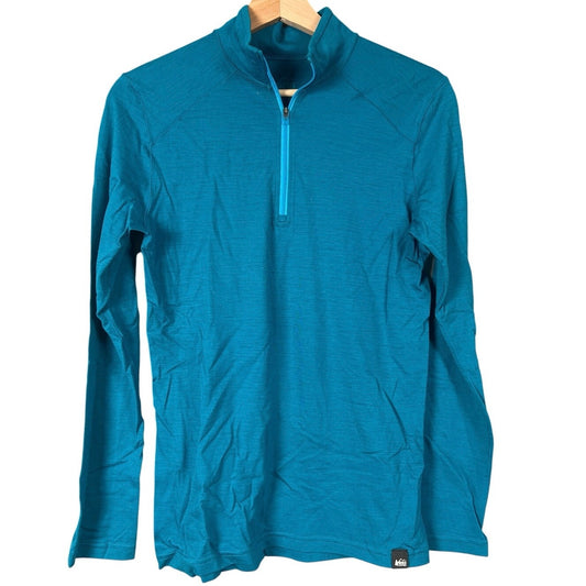 REI CO-OP XL Kids Blue Quarter Zip Up Blue Long Sleep Base Layer