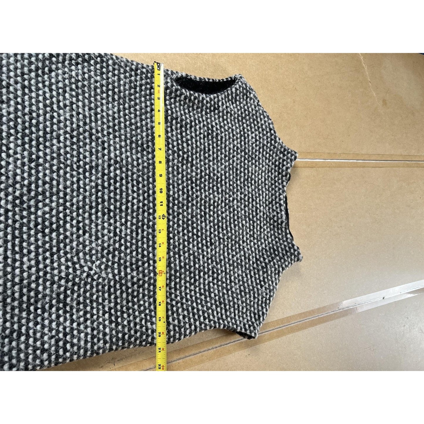 Cocoon By Elizabeth Geisler Vest Womens XL Gray Chunky-Knit Lined Mock Neck