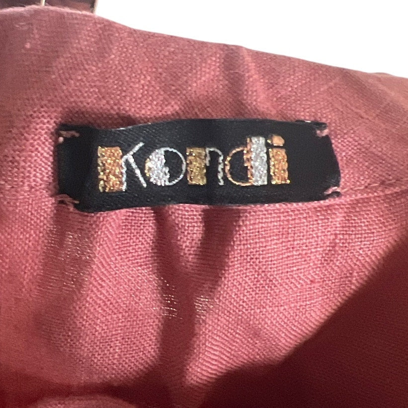 Kondi Suzie Linen Pink Mid Length Dress Medium
