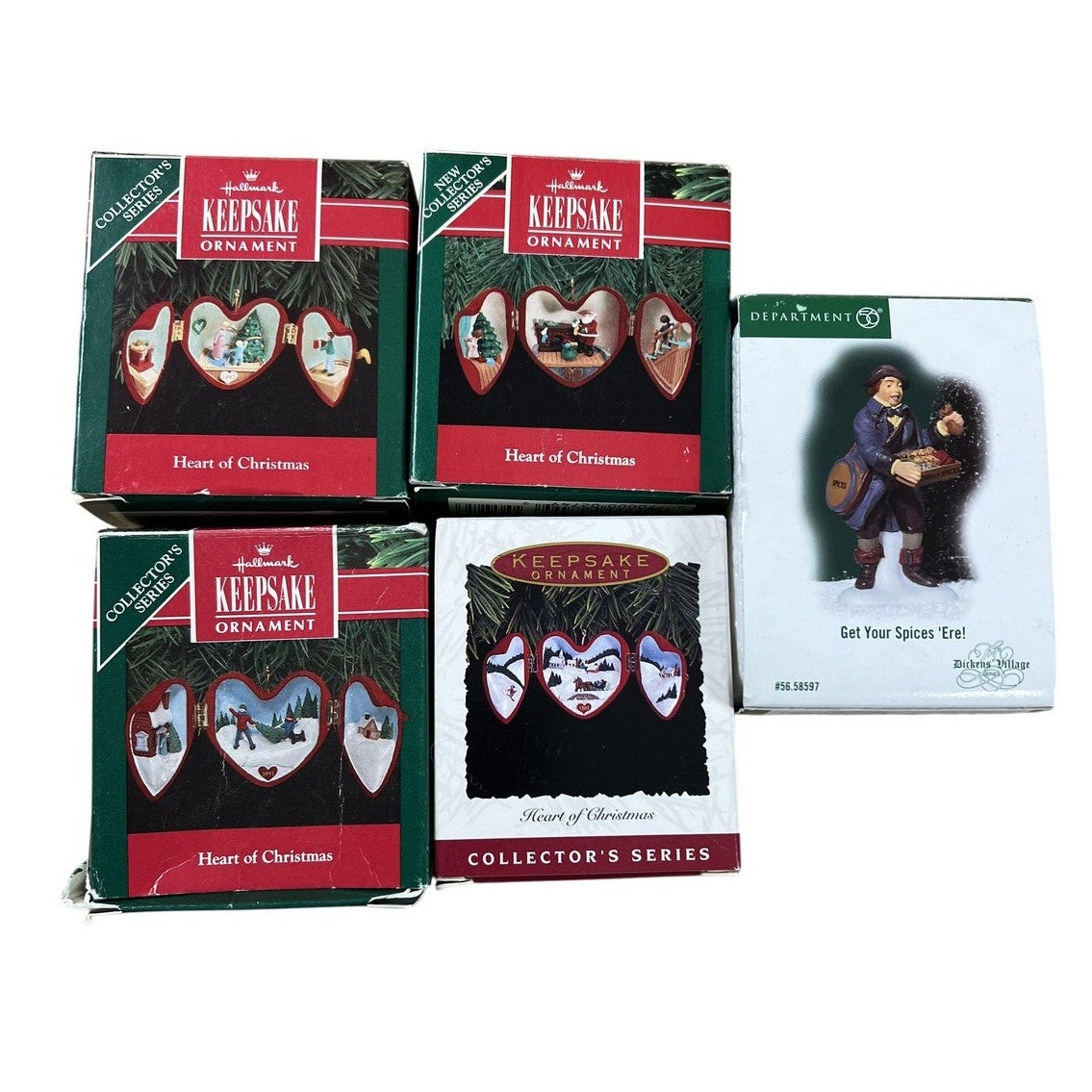 Hallmark Keepsake Ornament Heart Of Christmas Lot Of 5 Red Collector's Series