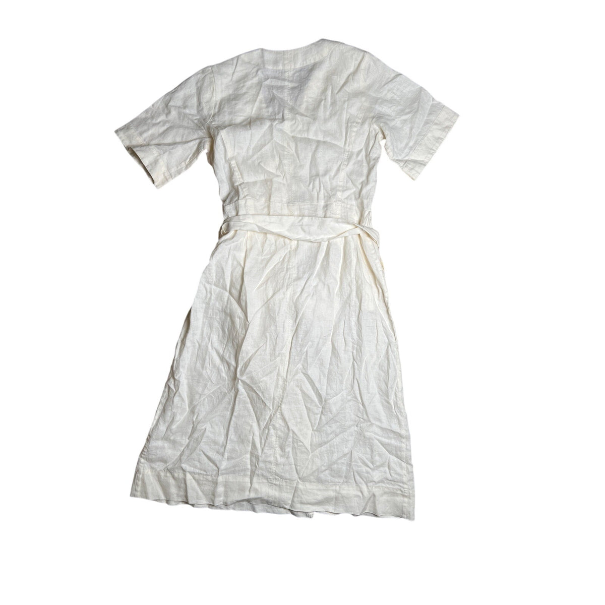 Everlane Cream Linen Midi Wrap Dress Size S