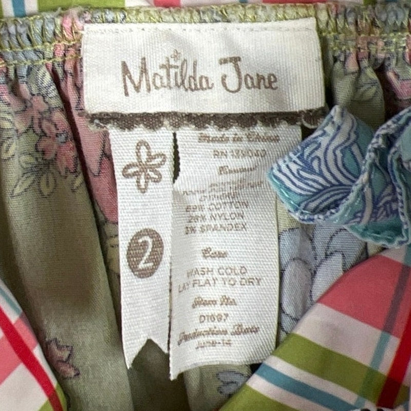 Matilda Jane Size 2 Girl Sun Dress Apron Fox Holiday