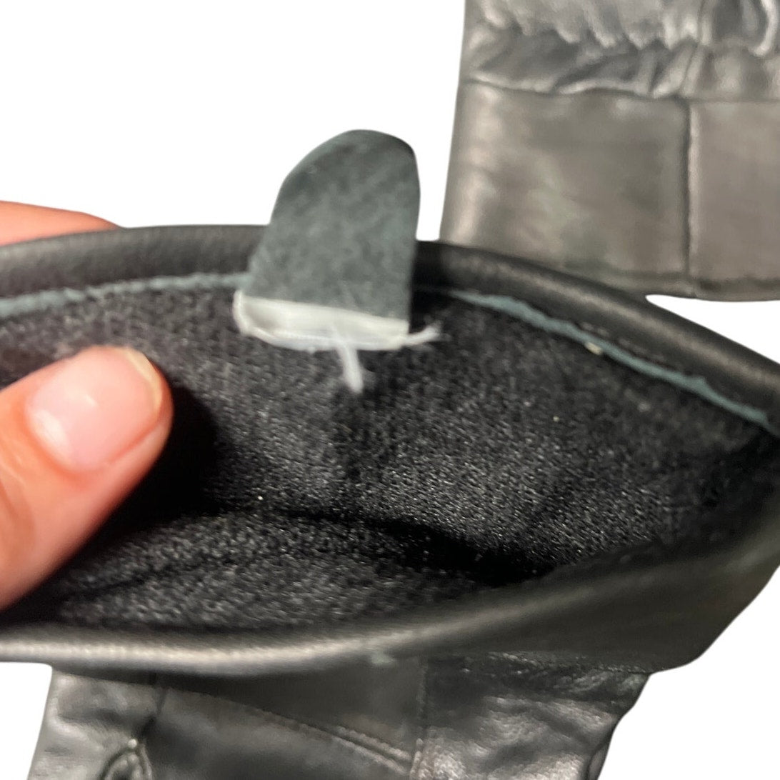 Vintage Black Leather Gloves *Dimensions In Picture* Insulated