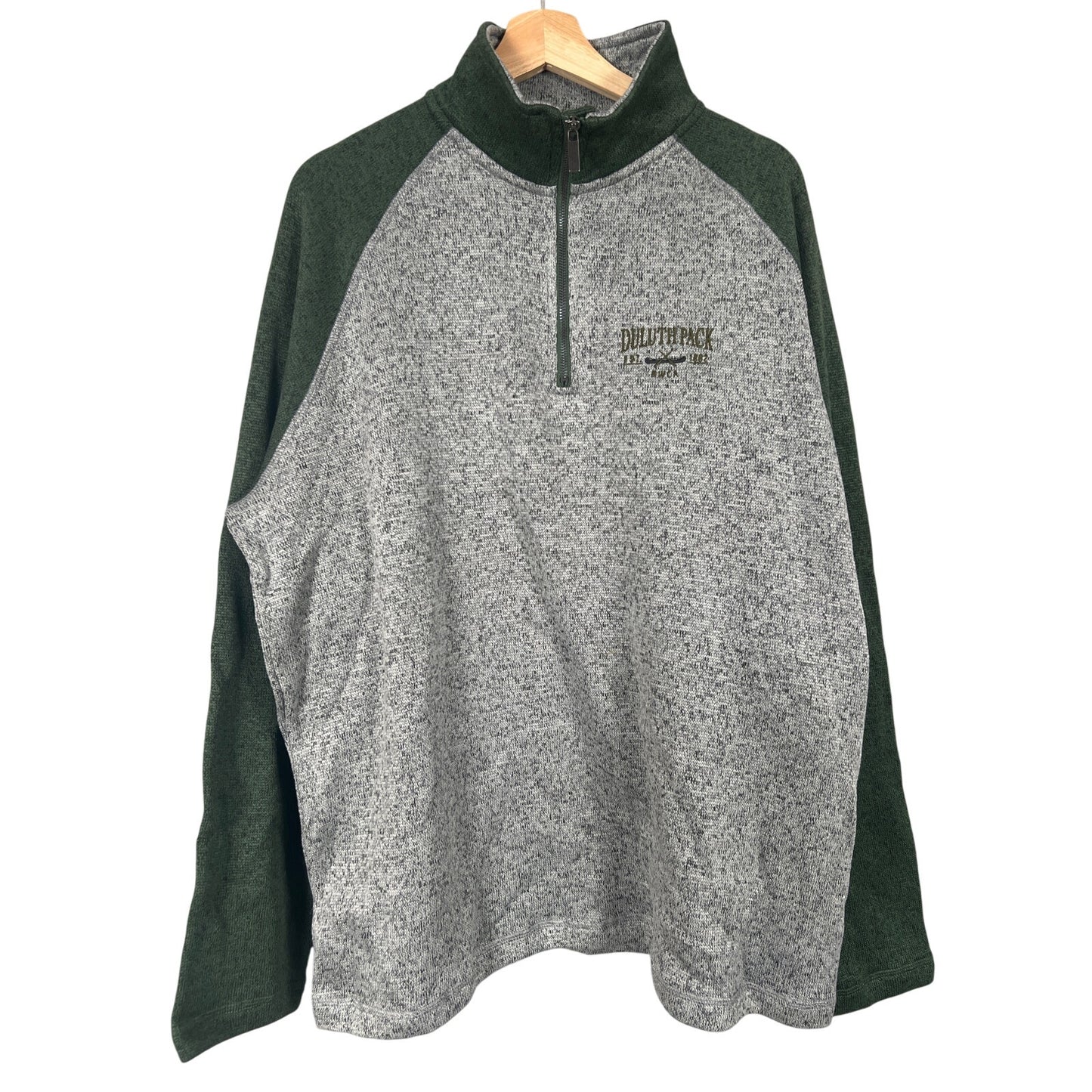 Duluth Pack Artisans NWT Quarter Zip Pullover Gray Green Sweater XL