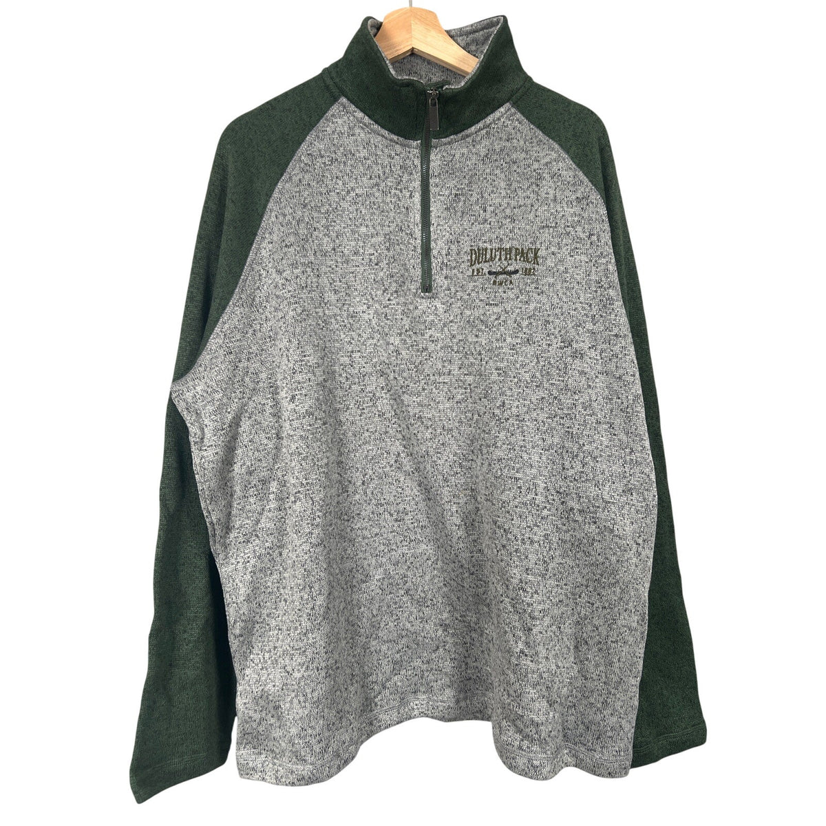 Duluth Pack Artisans NWT Quarter Zip Pullover Gray Green Sweater XL