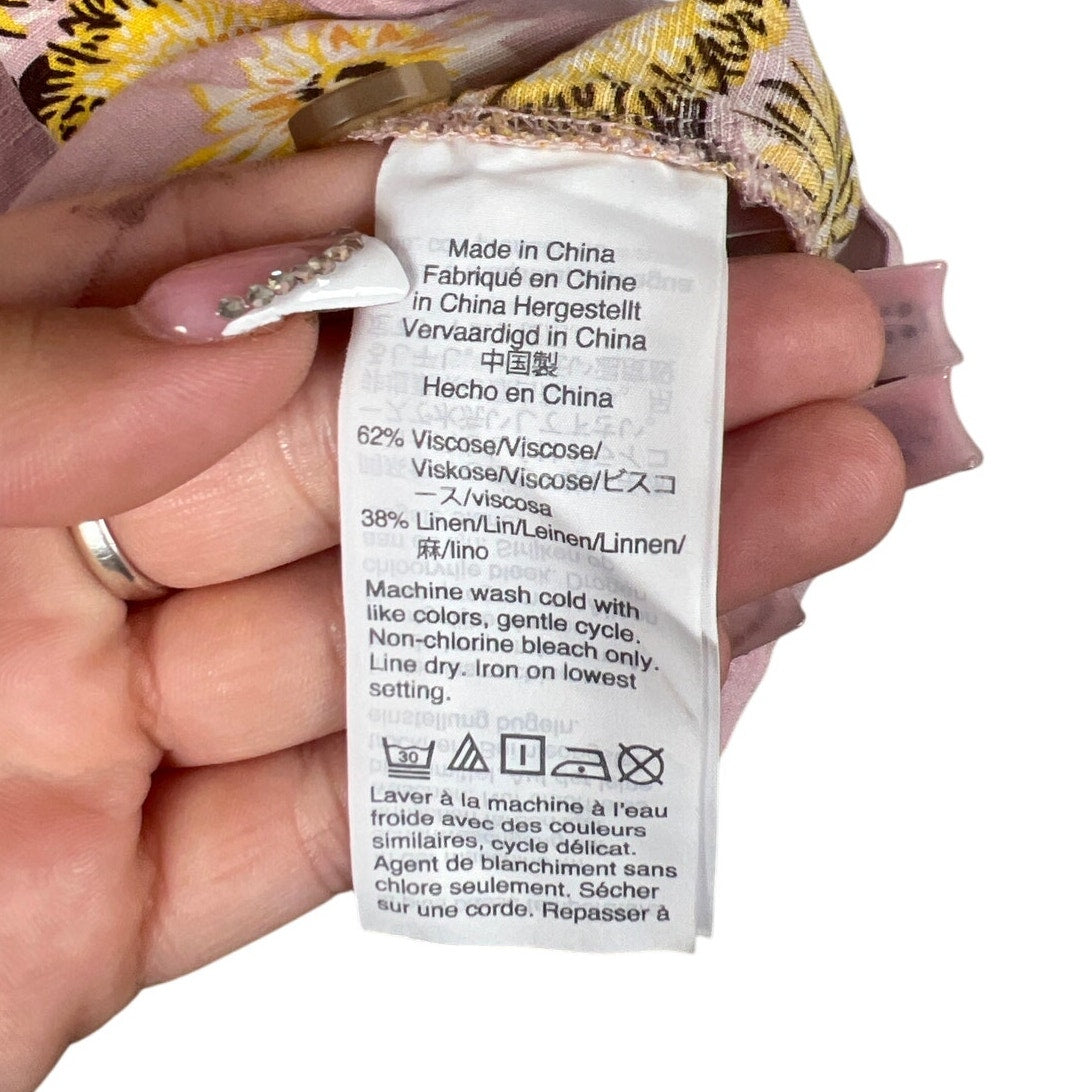 Madewell Plaza Button-Front Shirt in Dutch Dandelions Women's Size M