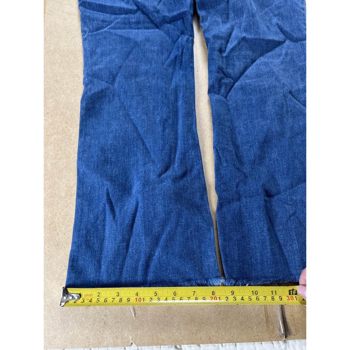 Madewell Jeans Womens 30 Blue Medium Wash Cali Demi-Boot Raw Hem Button Fly