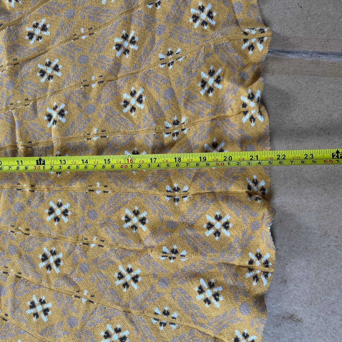 Anthropologie Yellow Pleated Skirt Women Size Large