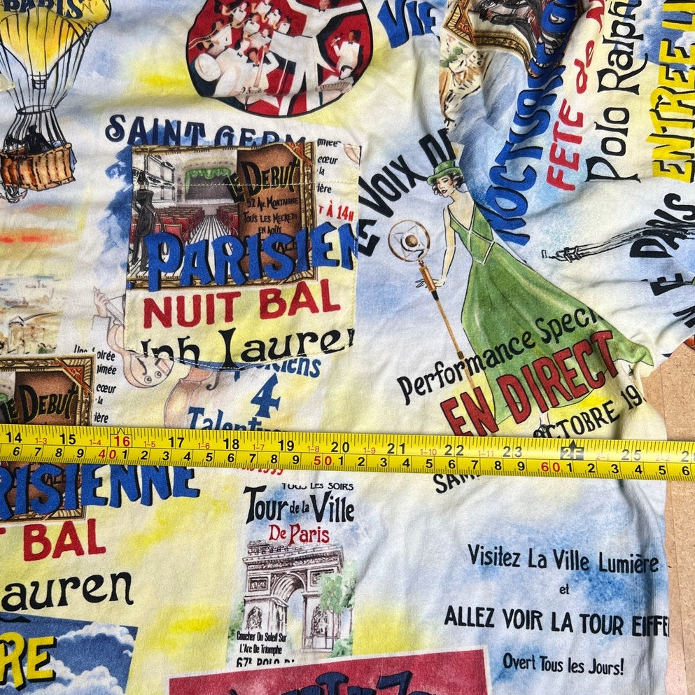 Polo Ralph Lauren Men Printed City Of Lights Eiffel Paris Poster Polo Shirts 2XL