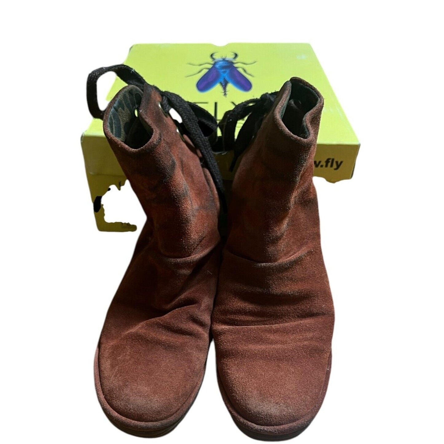 Fly London Yama Oil Suede Brick 39 Heel Shoe