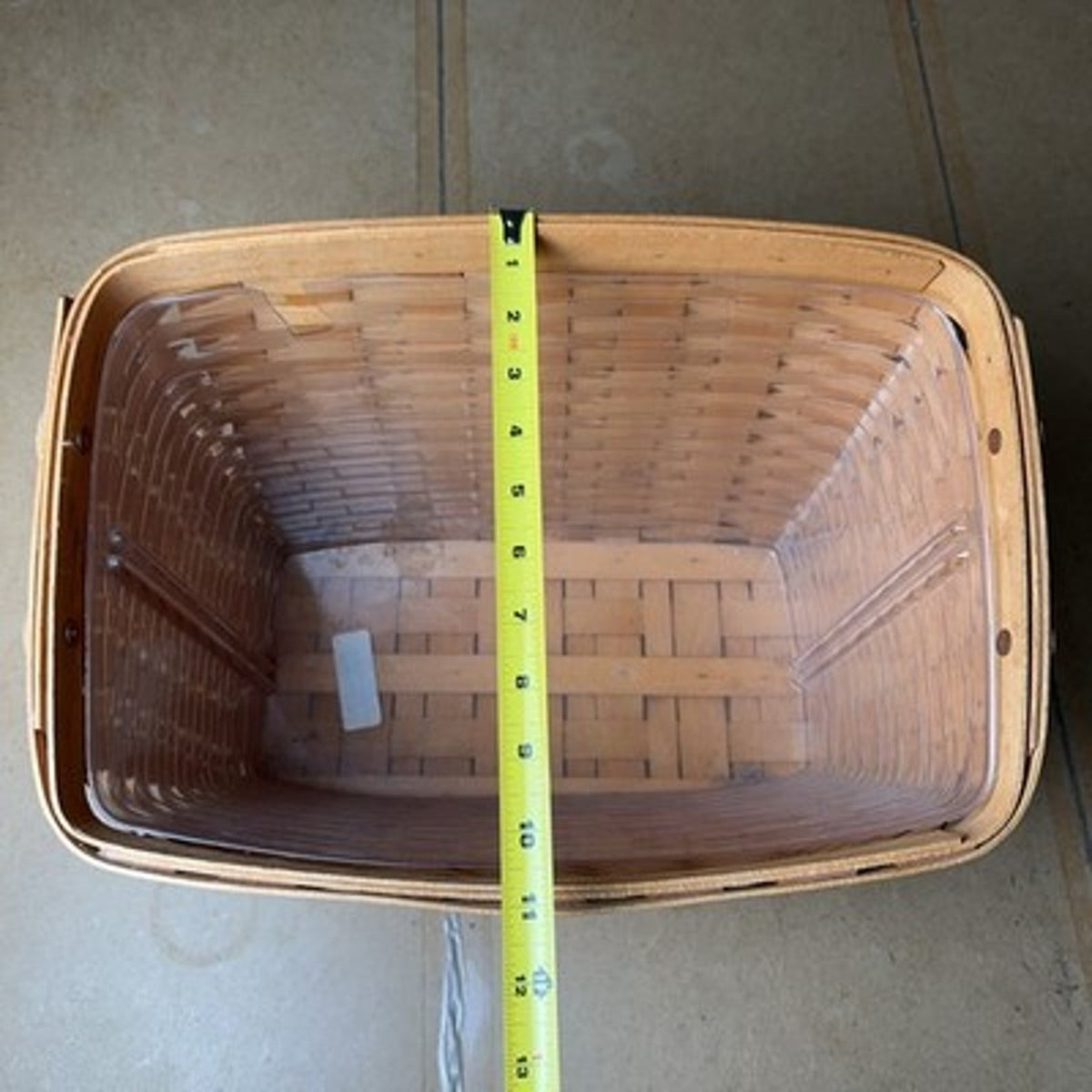 Longaberger Baskets Storage Basket Beige Medium Handle Rustic Made In USA