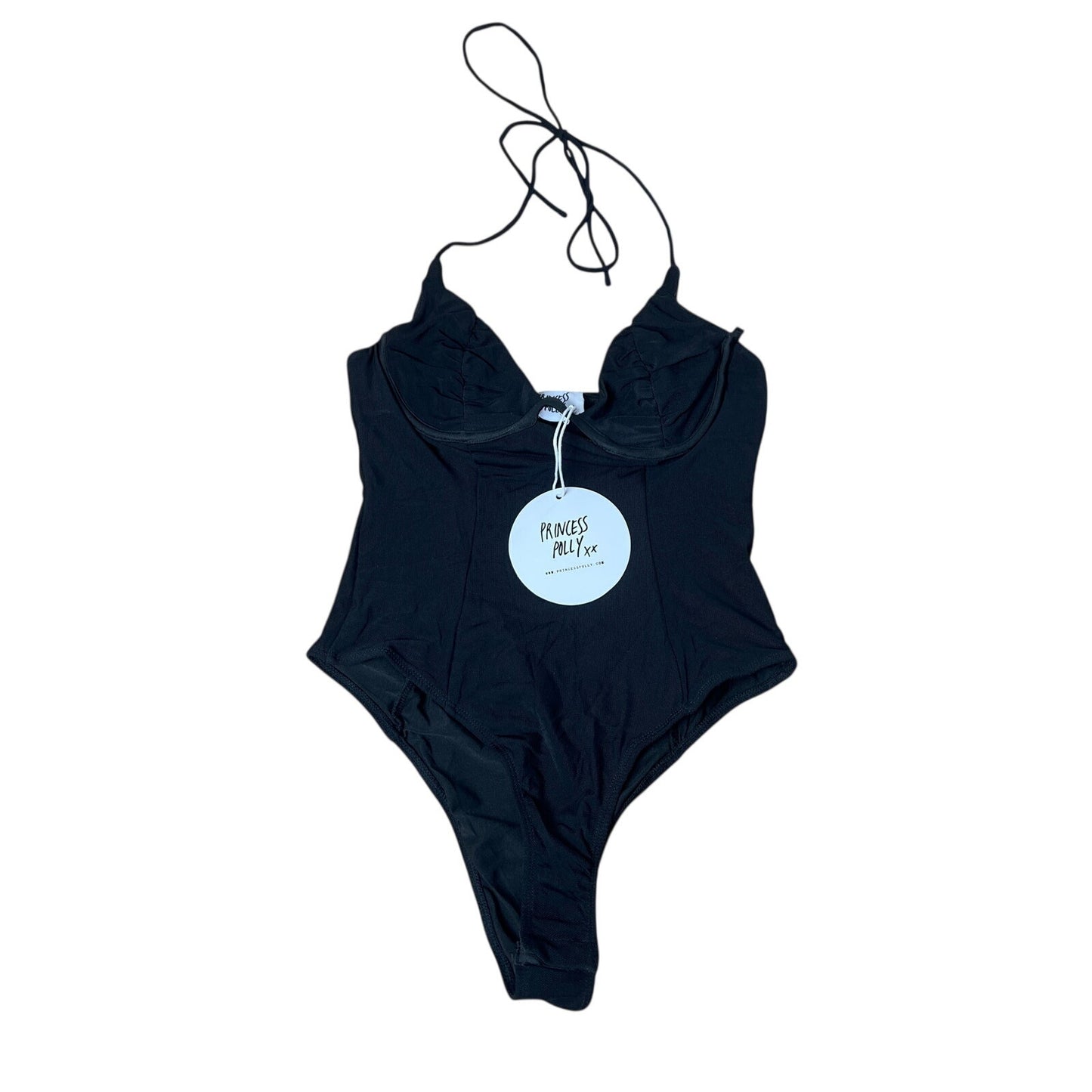 NWT Princess Polly Black Halter Body Suit Size 4