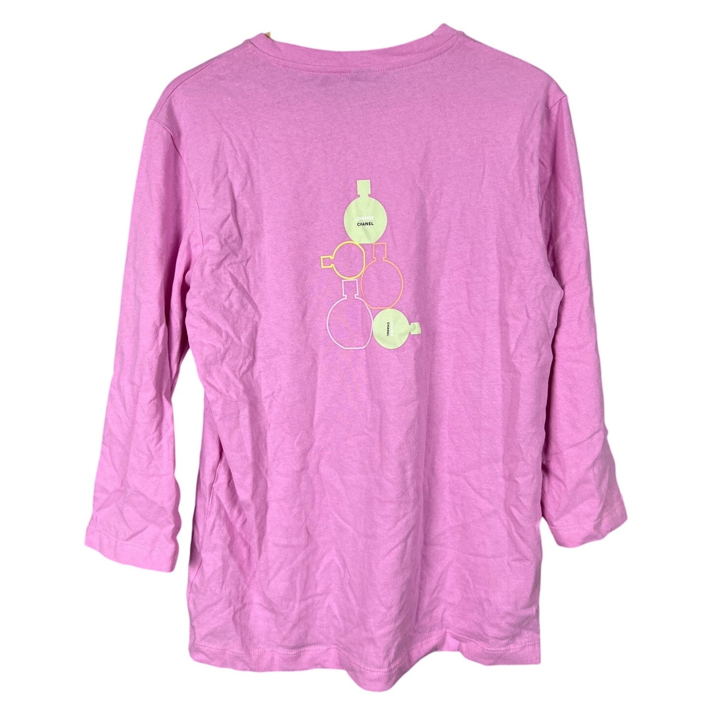 Chanel Fragrance Everywhere Pink Long Sleeve Women Shirt Size Medium