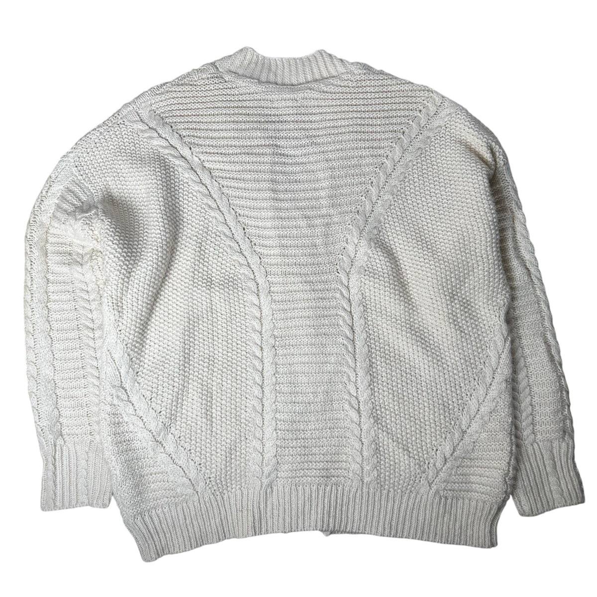 Sundance Cushion Womens Extra Large Beige Braided Cotton Blend Cardigan Sweater