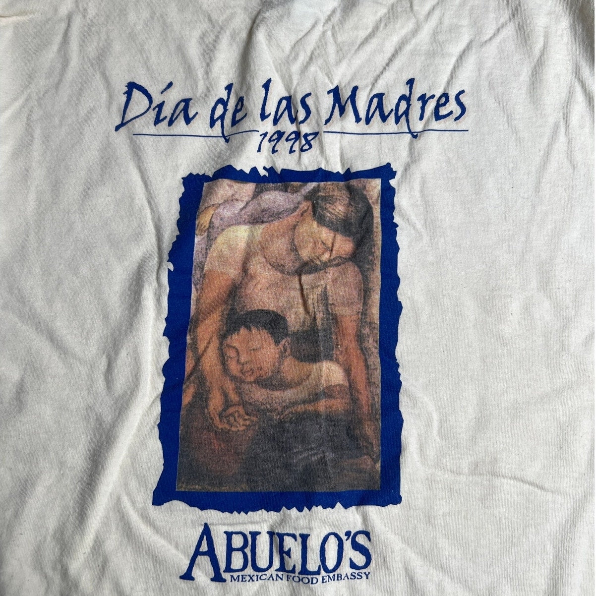 Vintage 1999 Dia De Las Madres Graphic Whiten Men T-Shirt Size XL