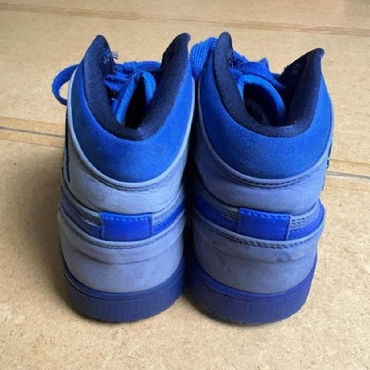 Nike Air Jordan 1 Shoes Mens Size 11 Blue Nubuck Leather High Top Basketball