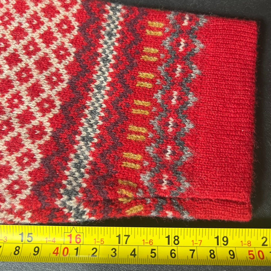 LL Bean Sweater Mens XL Reg Fair Isle Nordic 100% Lambswool Quarter Zip