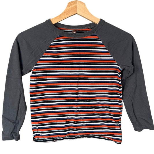 Tea Raglan Size 8 100% Cotton Stripped Long Sleeve T-shirt
