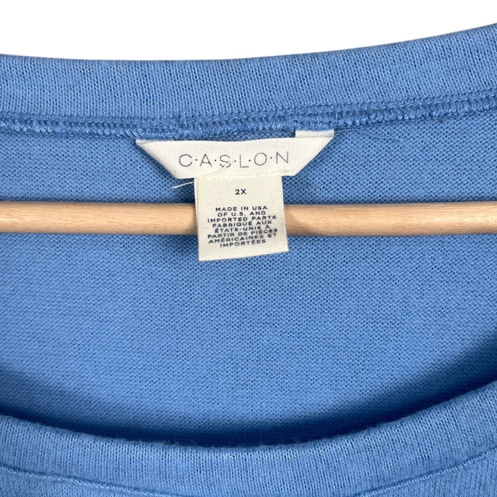 Caslon Nordstrom NWT 2XL Women Top Blue Long Sleeve