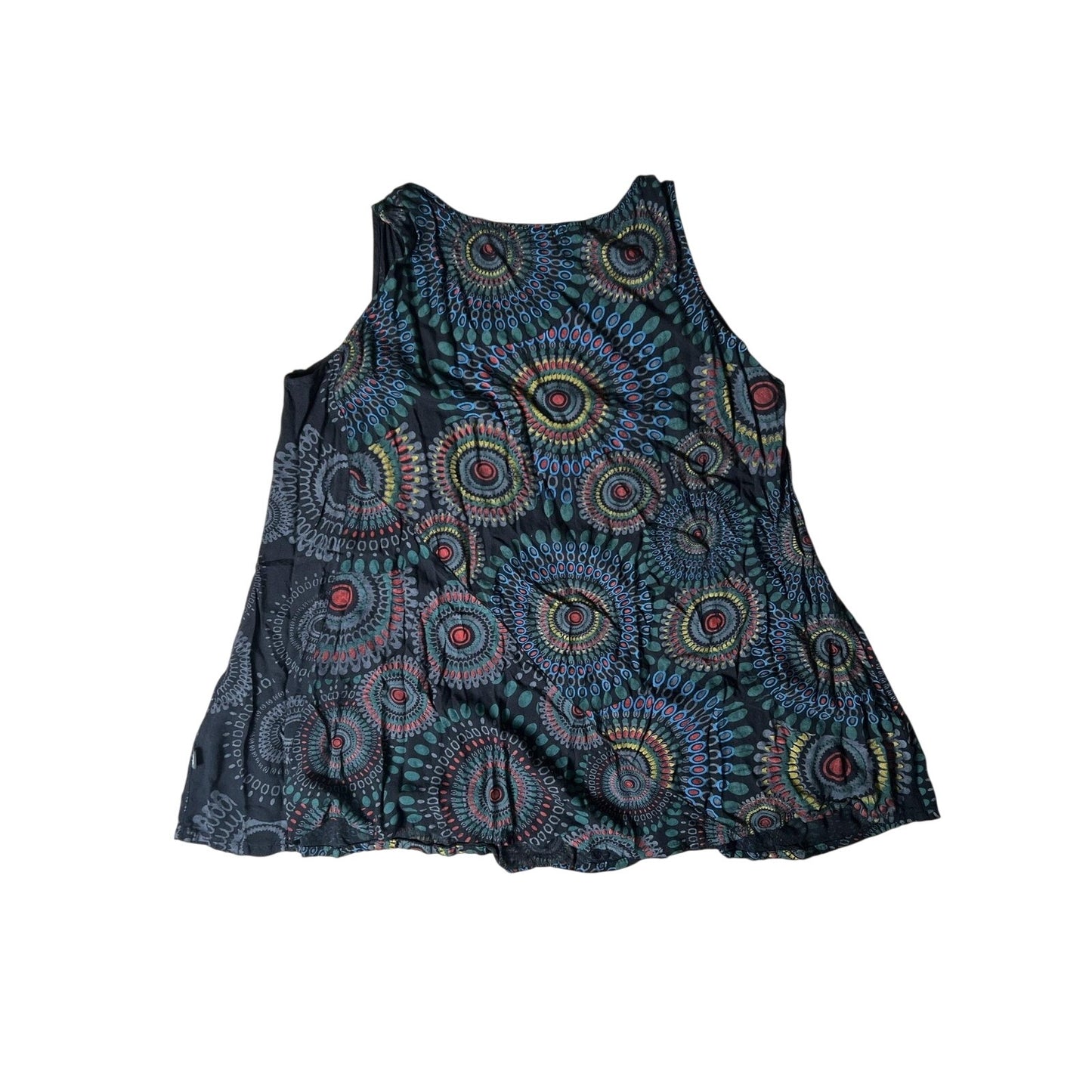 Lemongrass & Roses Tank Womens XL Multicolor Scoop Neck Rayon Geometric Tunic