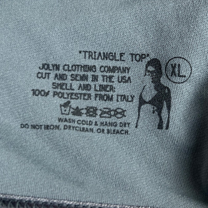 Jolyn Triangle Bikini Top Gray Stripped XL