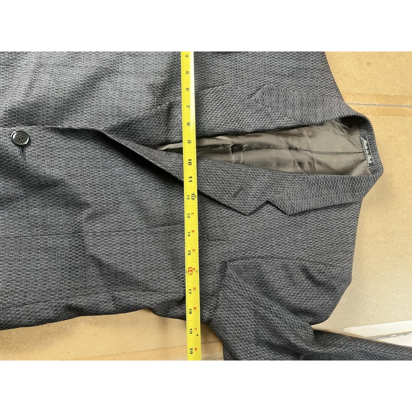 Mani Giorgio Mani Blazer Mens 44 Gray Wool-Blend Tweed Two-Button Made In Italy